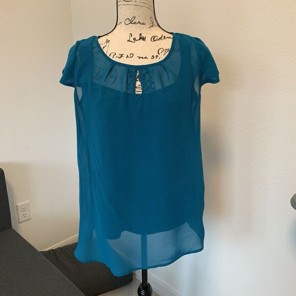 Motherhood Maternity Teal Blouse - Picture 1 of 5